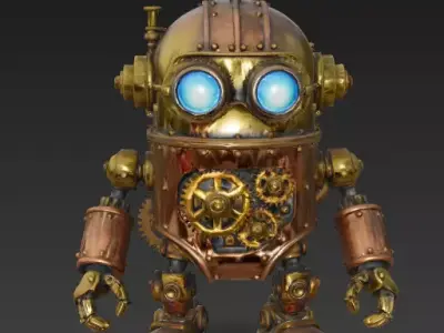 Realistic Steampunk Easter Rabbit 3D Model 3D Model Low-poly 3D model