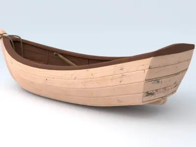 boat for game Low-poly 3D model