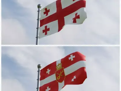 Animated Georgia Flags 3D model