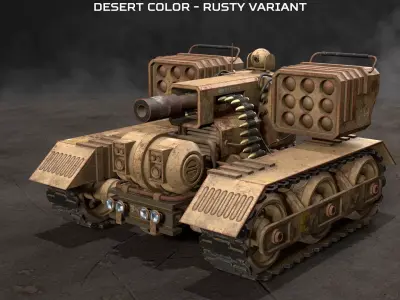 UGV Concept-3B-Rusty-4 Colors 3D Model Pack