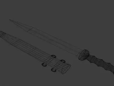 Roman Fulham Gladius and Scabbard Free low-poly 3D model