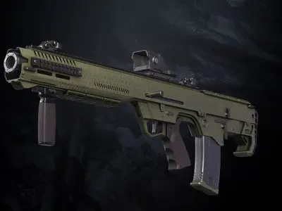 DF 122 Shotgun With Hands And weapon Case Low-poly 3D model