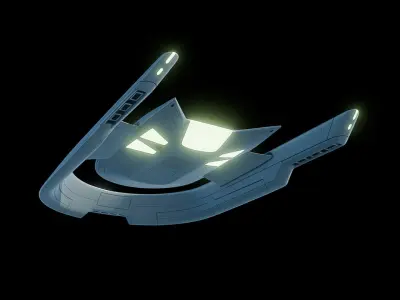 Sci-Fi Ship U-CAT Low-poly 3D model
