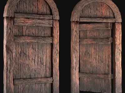 Medieval Door Low-poly 3D model purchase