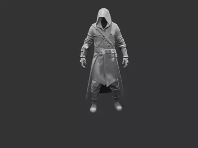 Cybernetic Sniper Assassin Low-poly 3D model
