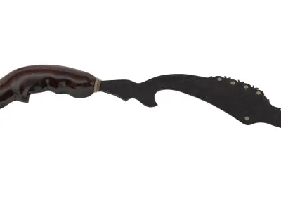 Kujang Knife Low-poly 3D model