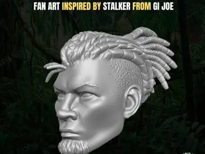 Dreadlock Stalker Head for Action Figures 3D print model purchase