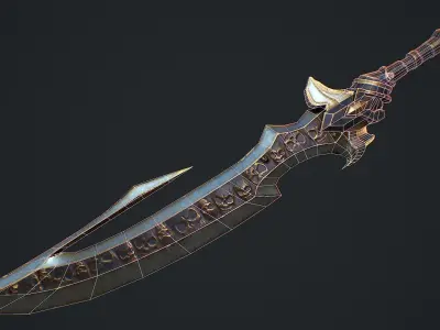 Fantasy Sword 4 3D Model Low-poly 3D model
