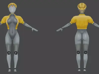 robot woman from Atomic heart Low-poly 3D model