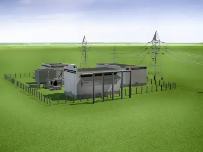 Electricity Transmission Line Low-poly 3D model