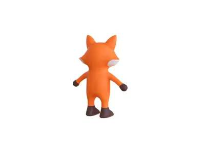 High-Quality 3D Cute Fox for Games  Low-poly 3D model