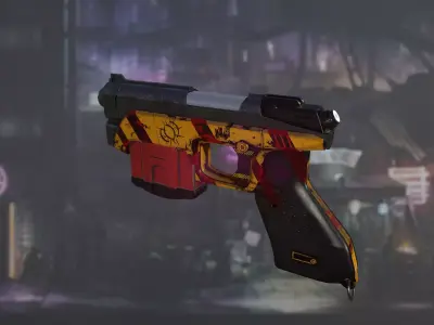 Pistol01 Middle poly 3D model