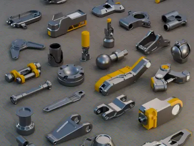 CyberJoint Kitbash HardSurface Pack Low-poly 3D model