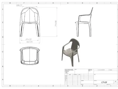 Plastic chair - SolidWorks 3D model