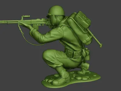 American soldier ww2 Shoot Cover A10 3D print model