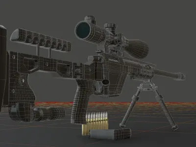 CZ TSR Sniper Rifle Low-poly 3D model
