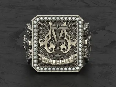 King Knight Signet Ring  3D print model