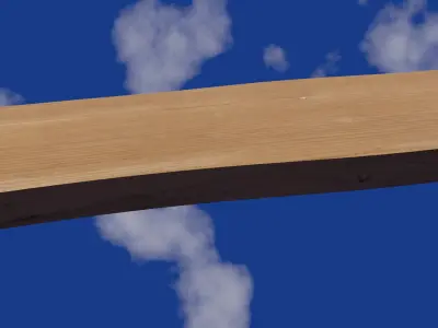 Wooden piece surface damaged by rain water Low-poly 3D model