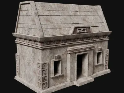 AZTEC MAYAN INCA MESOAMERICA STONE HOUSE TEMPLE COLLECTION Low-poly 3D model