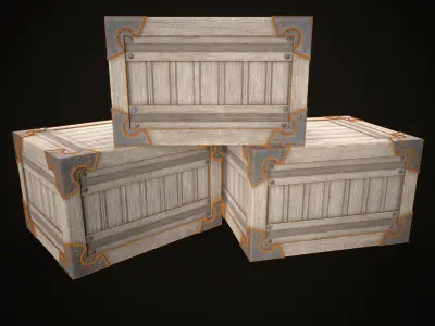 Game Ready Wooden Crate Low-poly 3D model buy