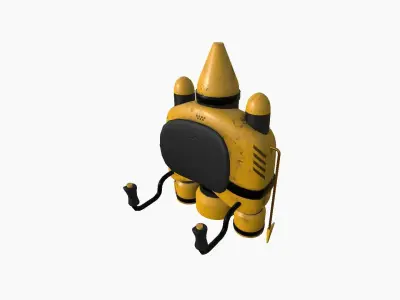 Jetpack D03 Yellow Black - SciFi Character Design Low-poly 3D model