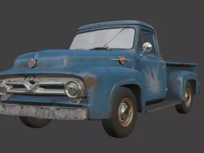 Old scratched truck 3d model 3D model