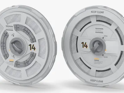 Station 14 Rotary Seal Hatch White 3D model