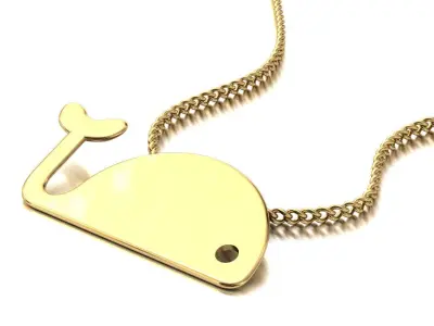 whale pendant-earrings set Free 3D print model