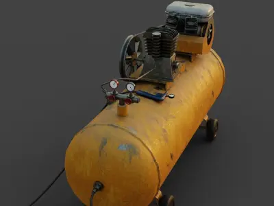 Air compressor machine Low-poly 3D model