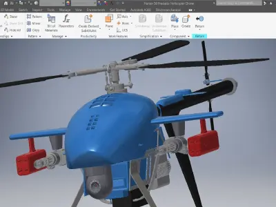 Hunter Helicopter Drone 3d model 3D model