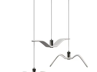 Hanging plastic Led Lamp Bird 3D model