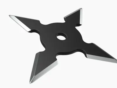 Shuriken ninja throwing knife 01 3D model