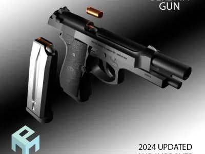 Beretta 9M gun 3D model