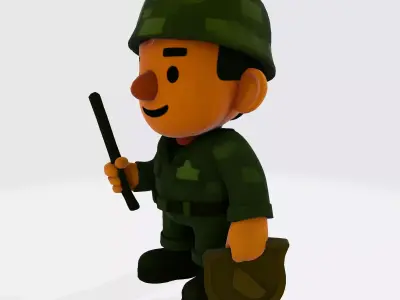 Military Man 3D Model Print Ready Soldier Figurine 3D print model