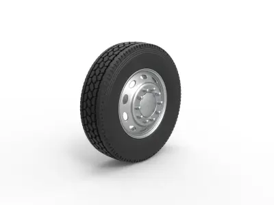 10 Oval Hole Front wheel of semi truck Scale 1 to 25 3D print model