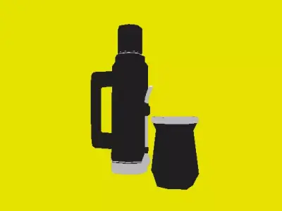 Mate y Termo  Low Poly Texturizado Estilizado Free low-poly 3D model
