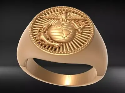 UNITED STATES MARINE CORPS MENS SIGNET FASHION RING JEWELRY 3D print model buy