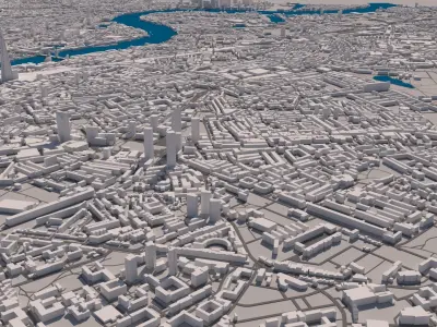 fragment of the city of London 3D model