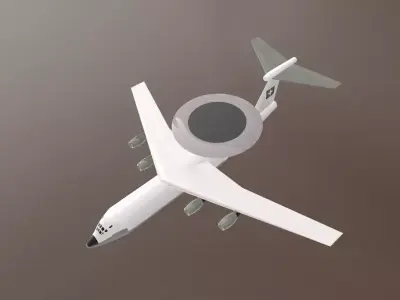 Fictional AWACS Aircraft A-50 Mainstay Inspired series 3D model