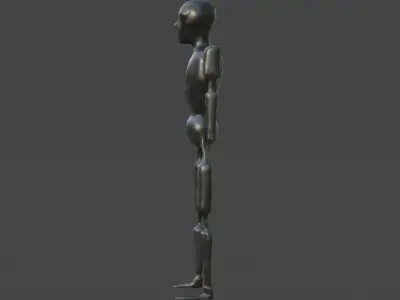 Low Poly Dystopian Android Character Low-poly 3D model