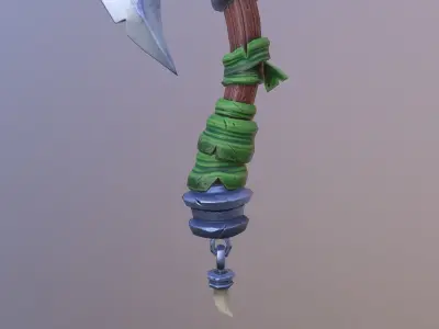 Stylized axe Low-poly 3D model