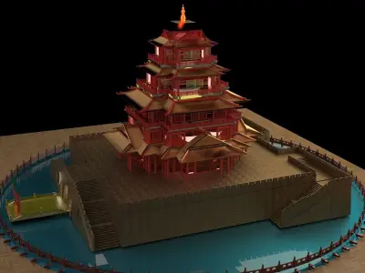 Chinese ancient house  3D model 3