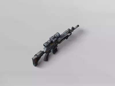 Futuristic Tactical Assault Rifle 3D Model 3D model buy