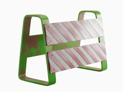 Traffic Barricade 03 Low-poly 3D model