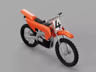 Dirtbike Low Poly  Free low-poly 3D model