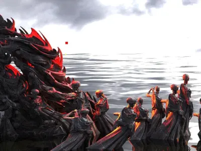 Scull Ghosts Sculptures 4 Swarm 3 3D model