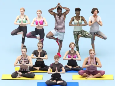 Yoga people 19 3D model