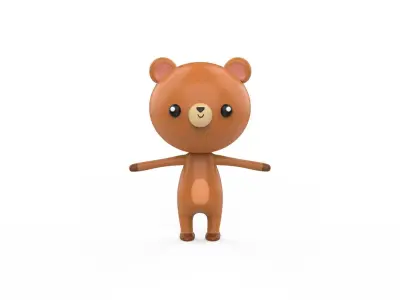 Stylized Character Bear v001  Low-poly 3D model
