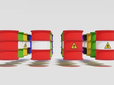 20 Low-Poly Barrels Low-poly 3D model