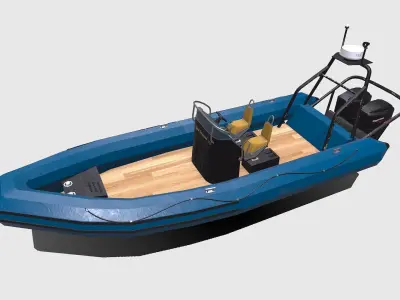 Rigid Inflatable Boat PBR Low-poly 3D model